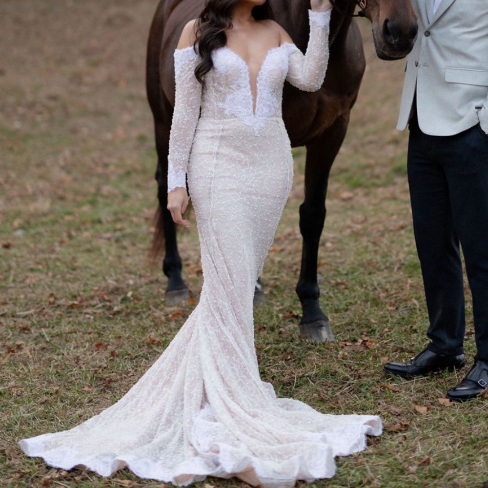 Custom lace wedding dress